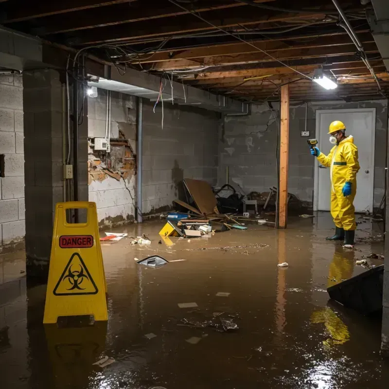 Flooded Basement Electrical Hazard in Glenmoor, OH Property